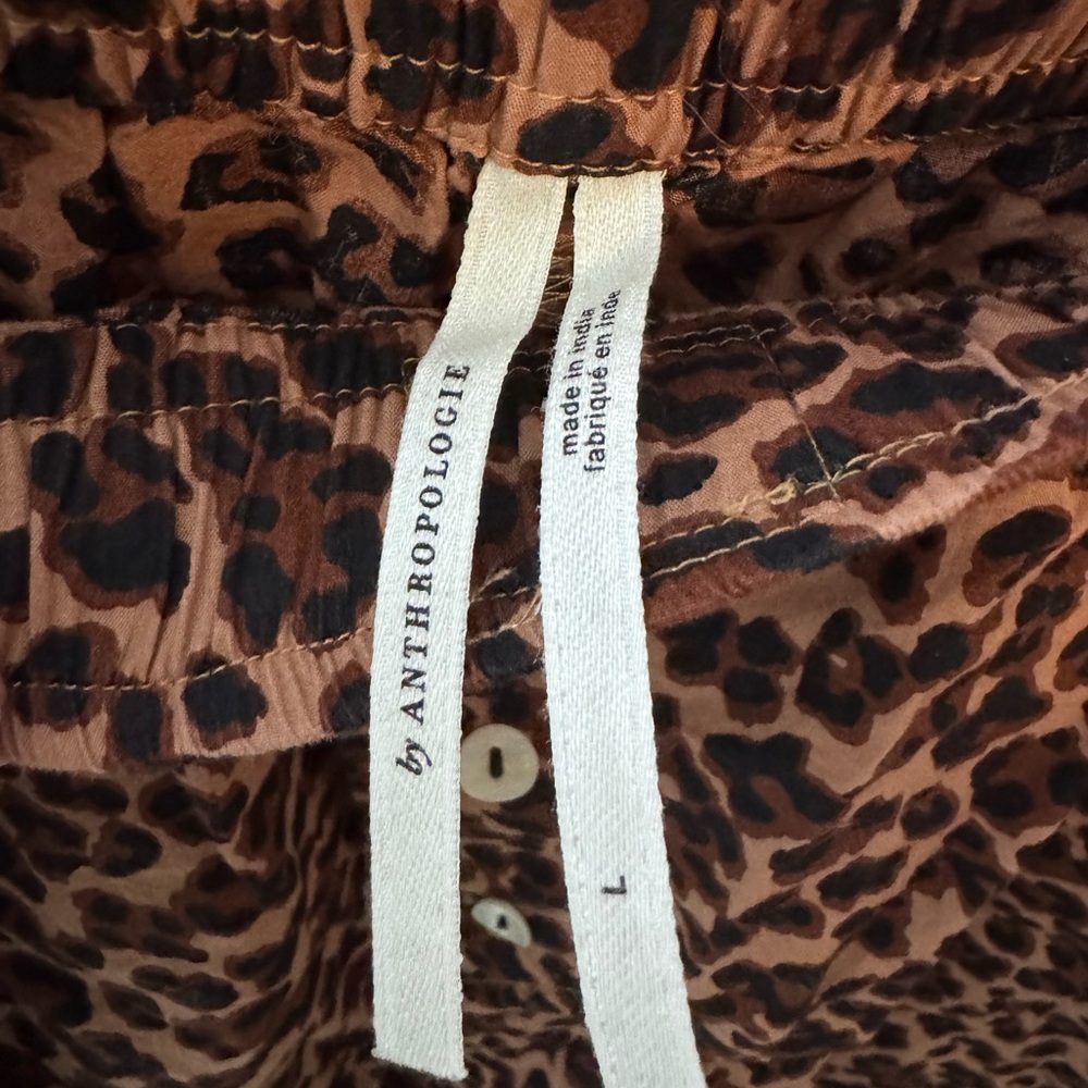 Anthropologie Brown Leopard Print Boxer Shorts - Picture 3 of 3